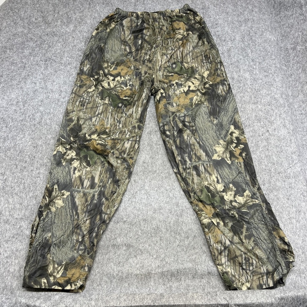 Game Winner Rain Pants Mens L Camo Mossy Oak Nylon Hunting Lightweight Outdoor